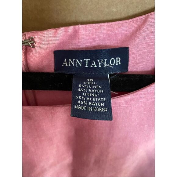 Ann Taylor pink sheath, sleeveless linen blend dress size 10 - Picture 4 of 4